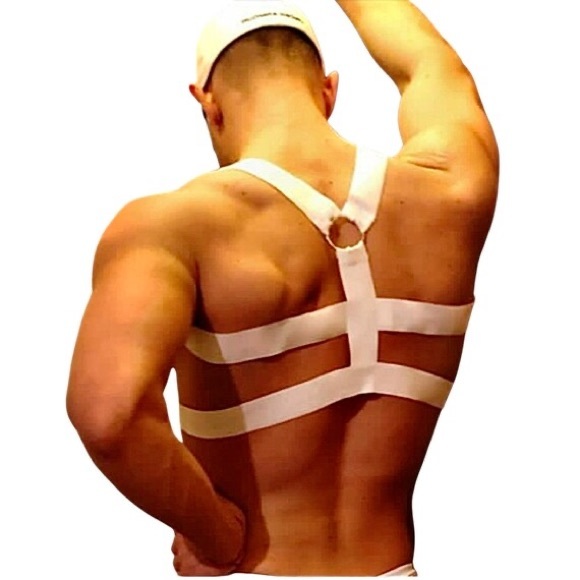 Men’s Shoulder Chest Metal Ring Style Elastic Harness - Picture 6 of 7